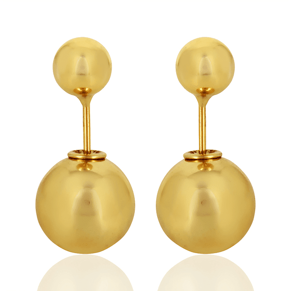 18ct Gold Plated Double Ball Stud Earrings - BARNBURY