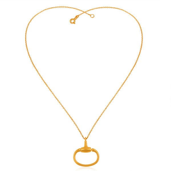 18ct Gold Vermeil Snaffle Pendant Necklaces Barnbury
