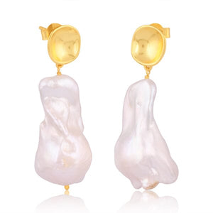 18ct Gold Plated Sterling Silver Freshwater Pearl Earrings - Barnbury