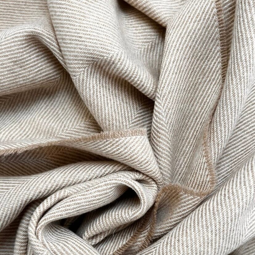 Basswood Supersoft Merino Herringbone Throw - BARNBURY