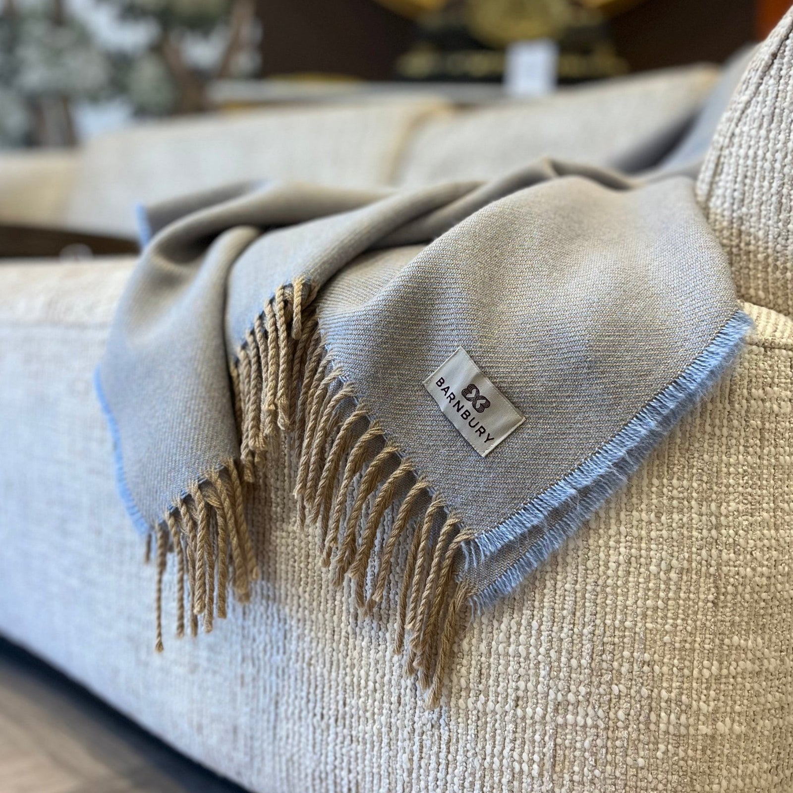 Blue Alpaca & Merino Throw - BARNBURY