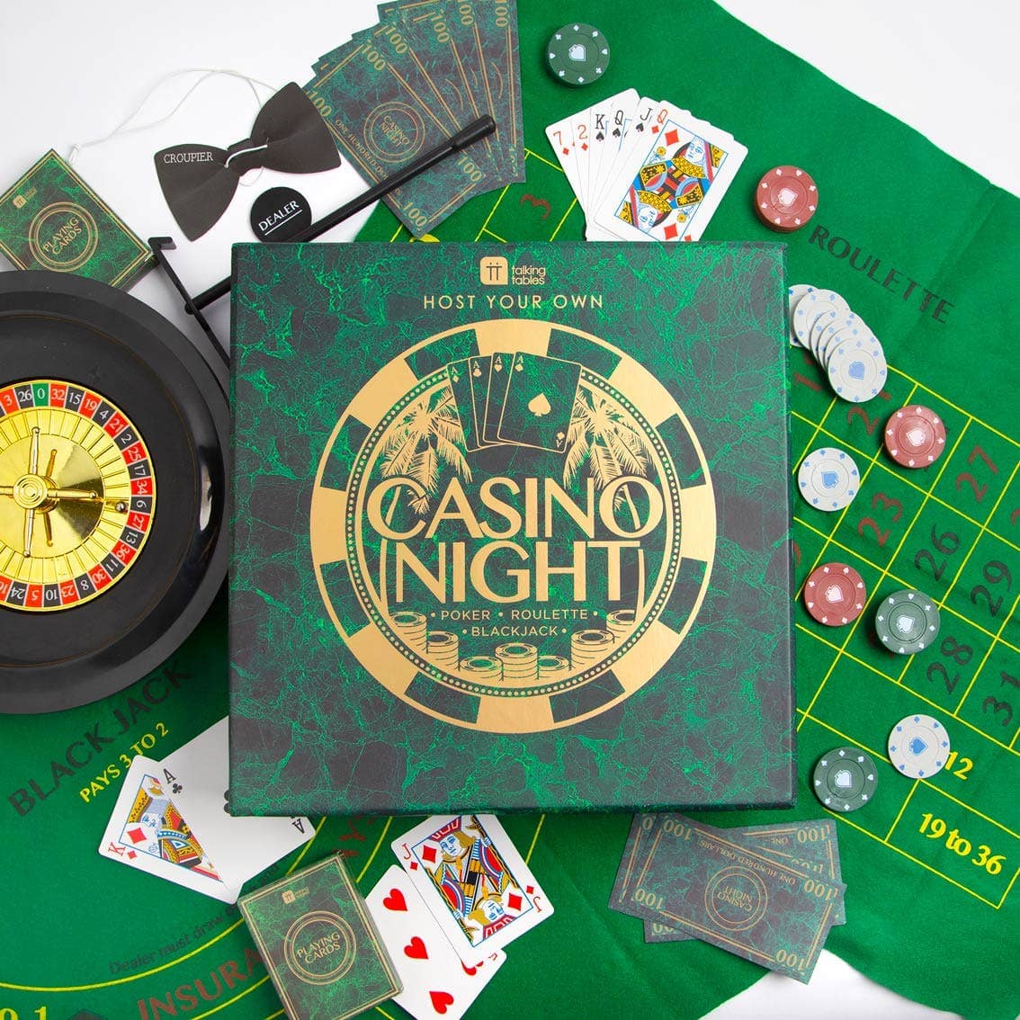Casino Night Game Kit | Blackjack | Roulette | Games Talking Tables UK