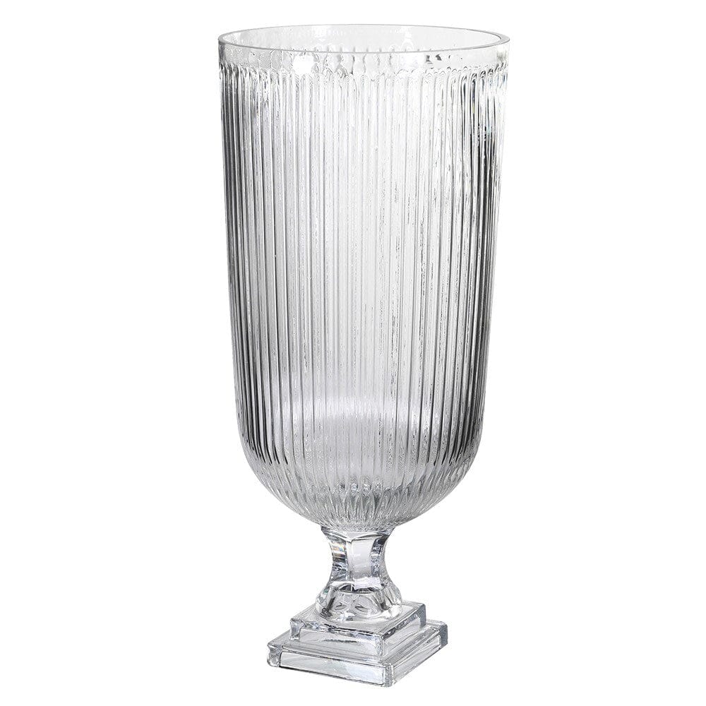 Extra Large Reeded Glass Vase / Hurricane Vase Barnbury