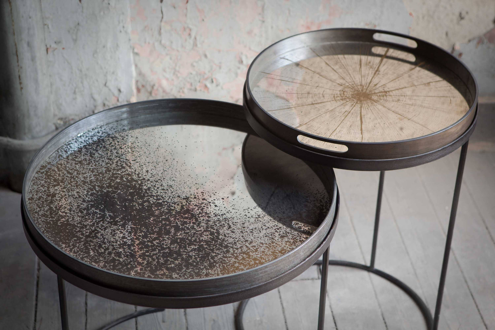 Large Aged Mirror Tray Decorative Trays Ethnicraft