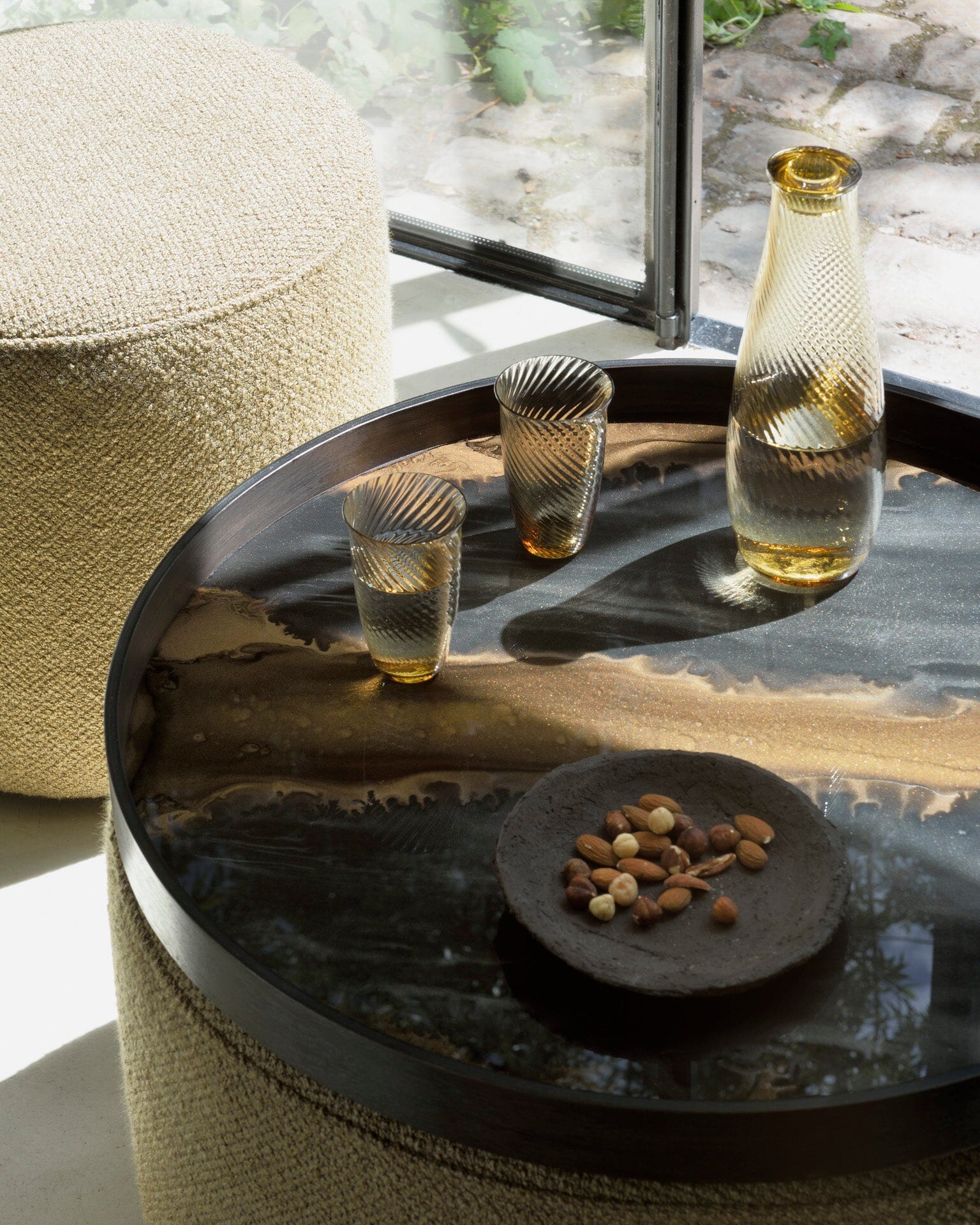 Large Bronze Organic Tray Serving Trays Ethnicraft