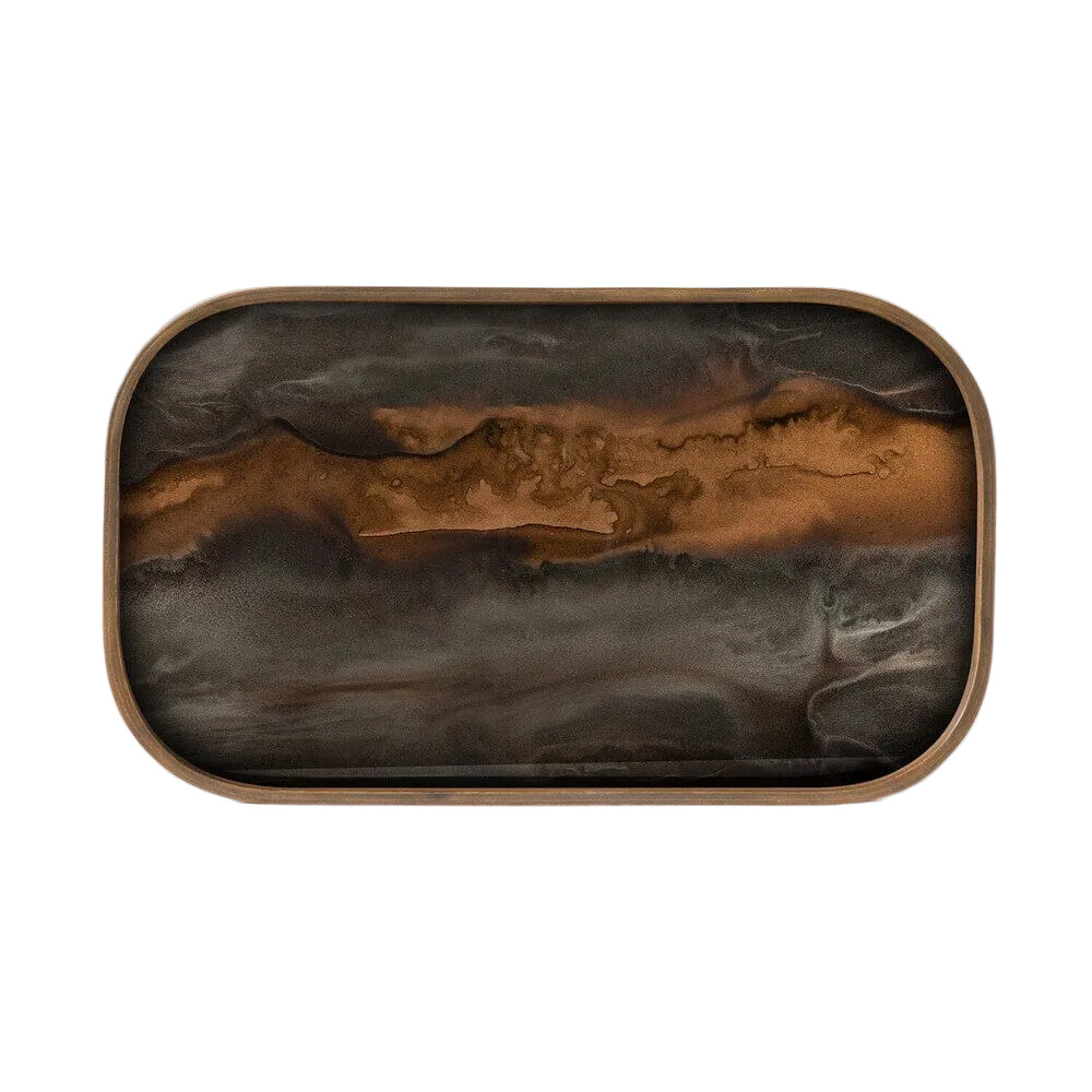 Large Rectangle Bronze Organic Tray - BARNBURY