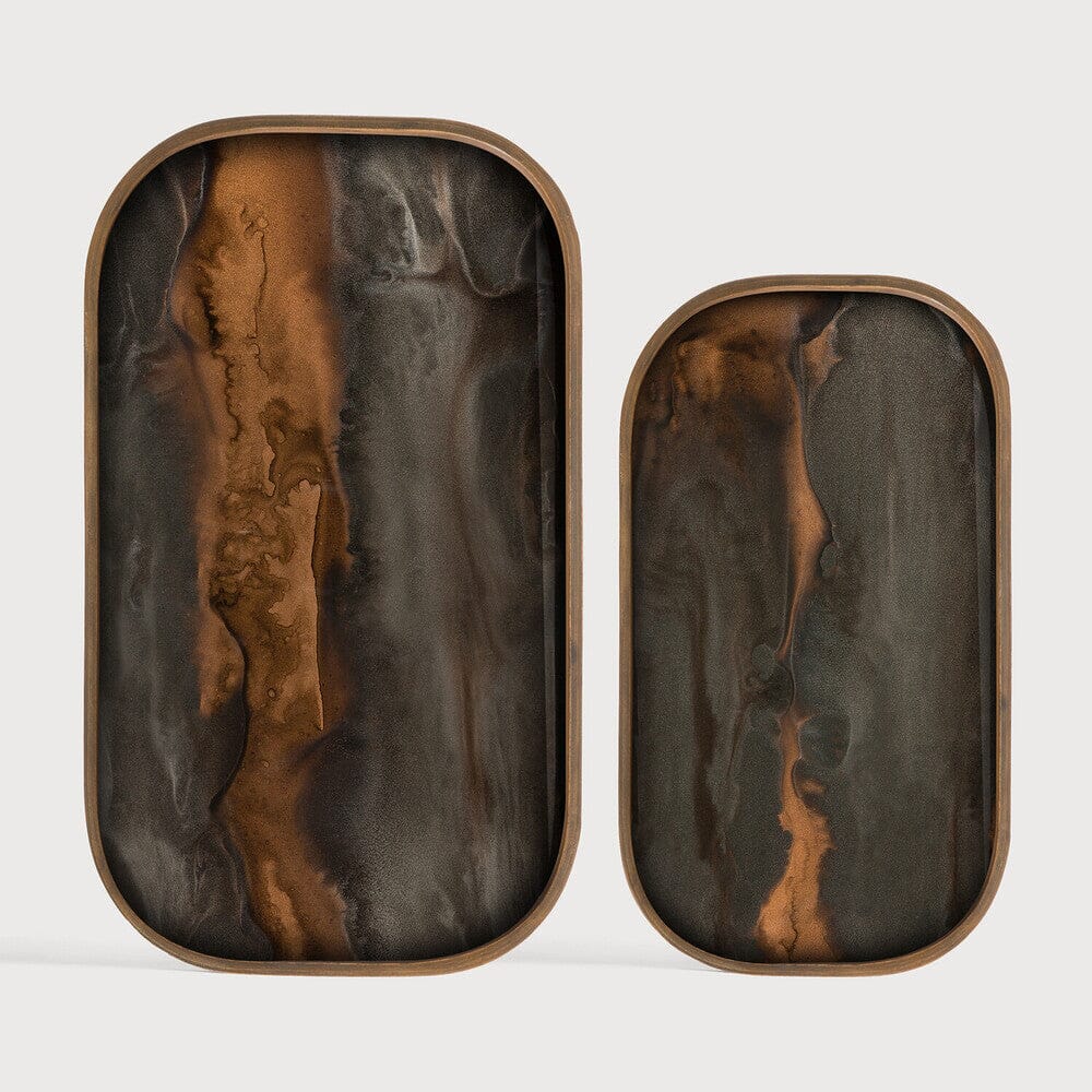 Large Rectangle Bronze Organic Tray - BARNBURY