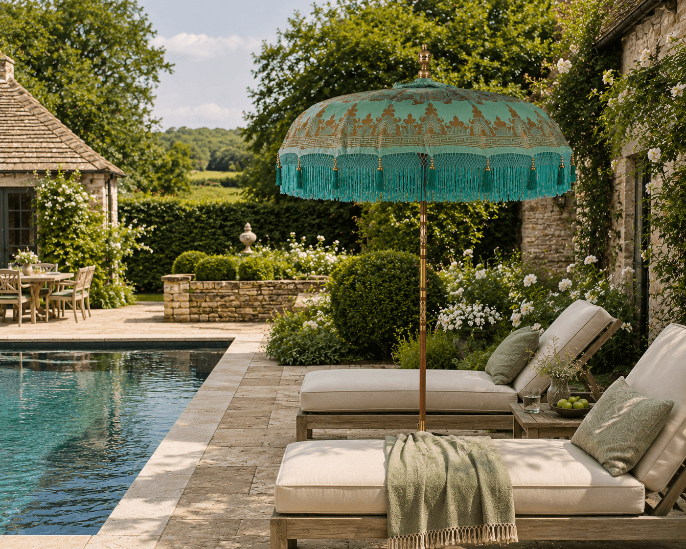 Lombok Hand Painted Parasol - BARNBURY