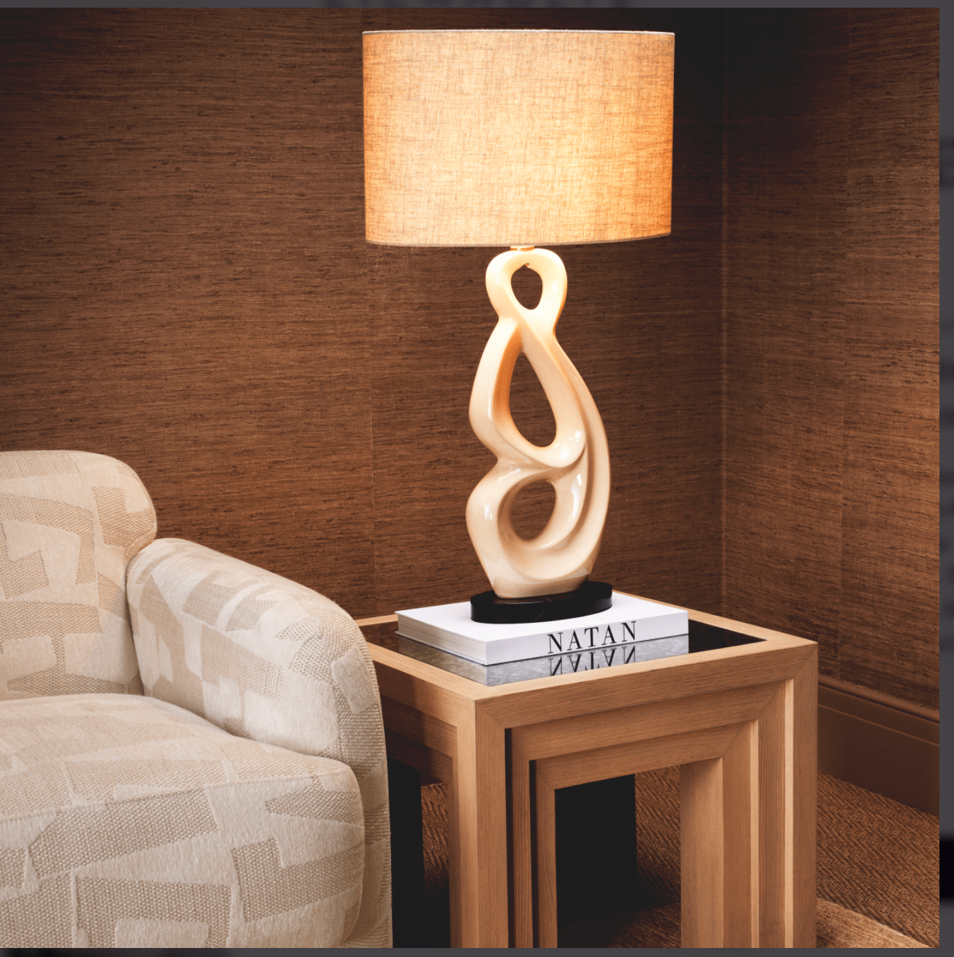 Macias Table Lamp with Linen Shade - BARNBURY