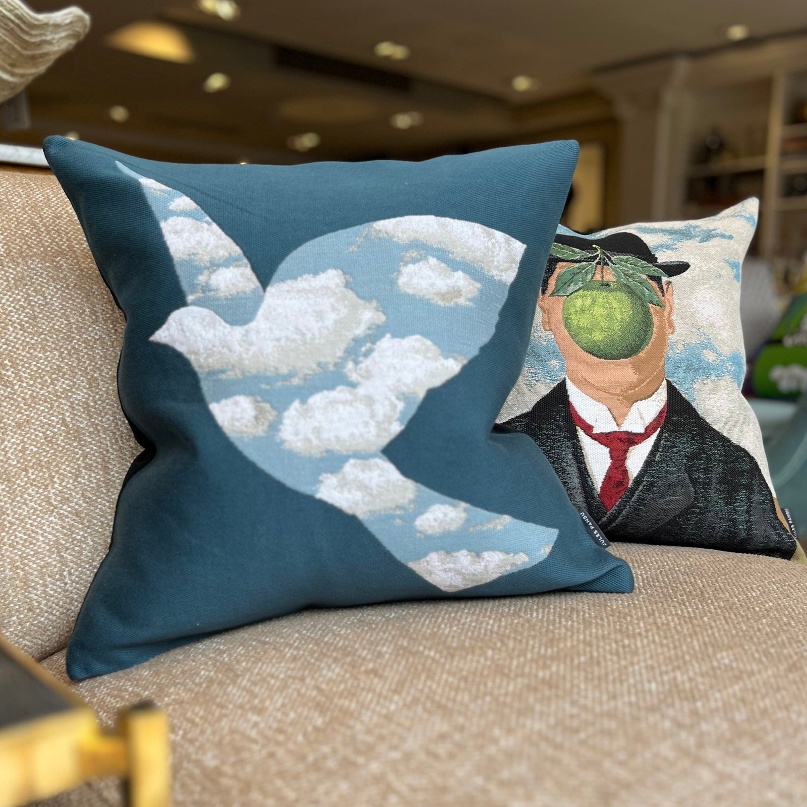 Magritte L'Oiseau de Ciel 45cm Cushion - BARNBURY