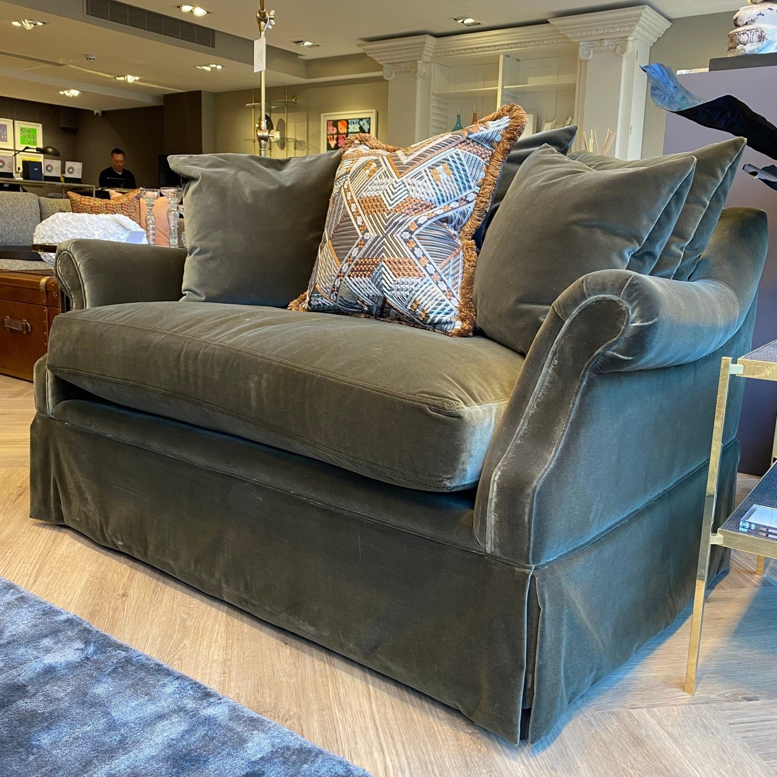 Oxford Velvet Love Seat - BARNBURY