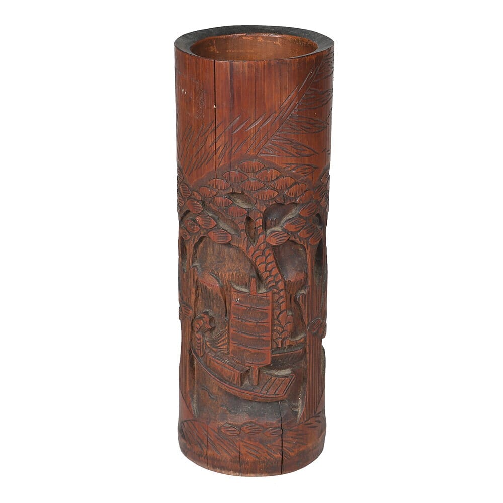 Pair of Antique Chinese Bamboo Brush Pots Barnbury