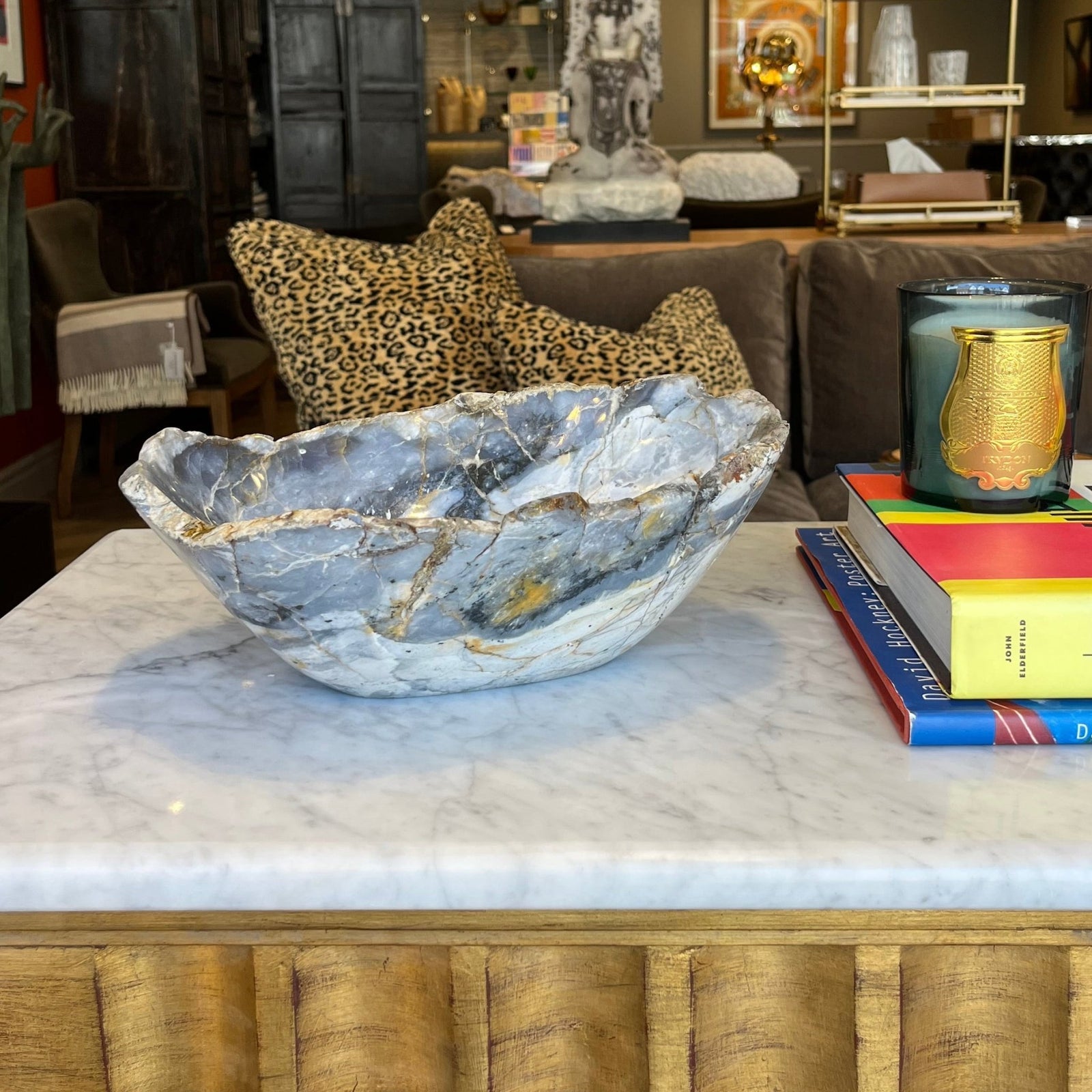 Polished Blue Jasper Oval Bowl - BARNBURY