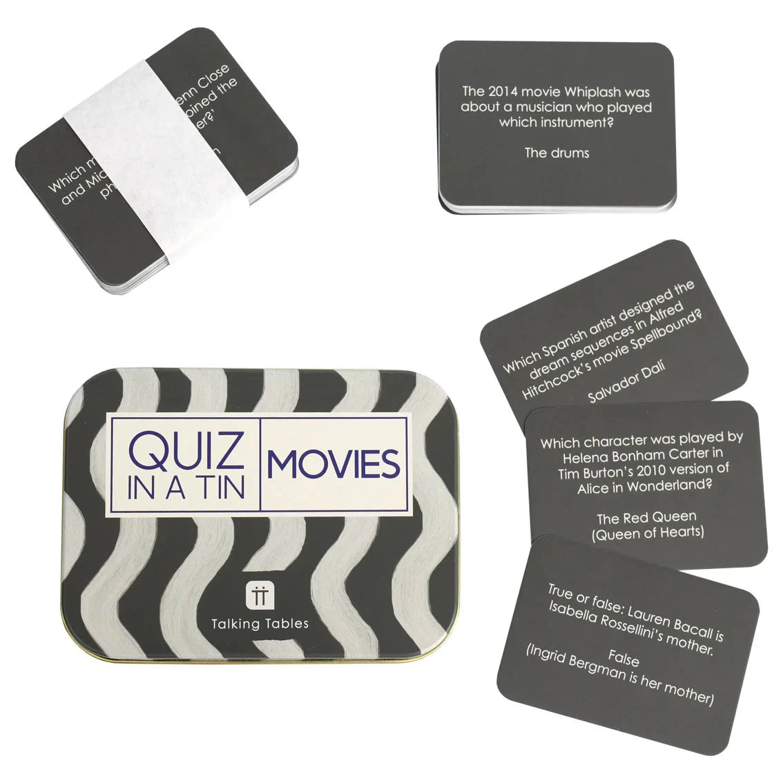 Quiz In A Tin - Movies Boxes and Games Talking Tables UK