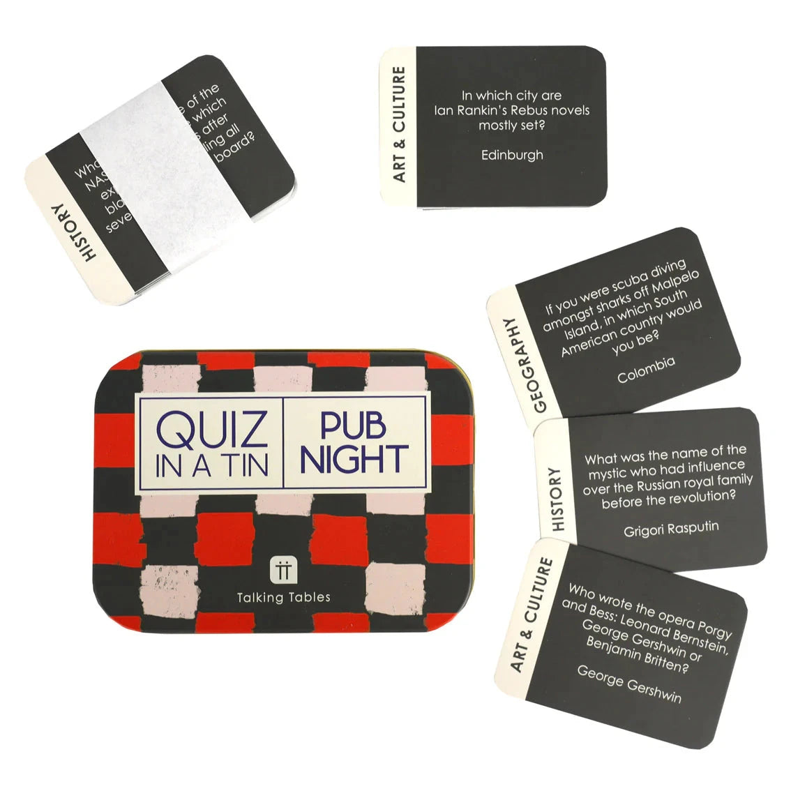 Quiz In A Tin - Pub Night Boxes and Games Talking Tables UK