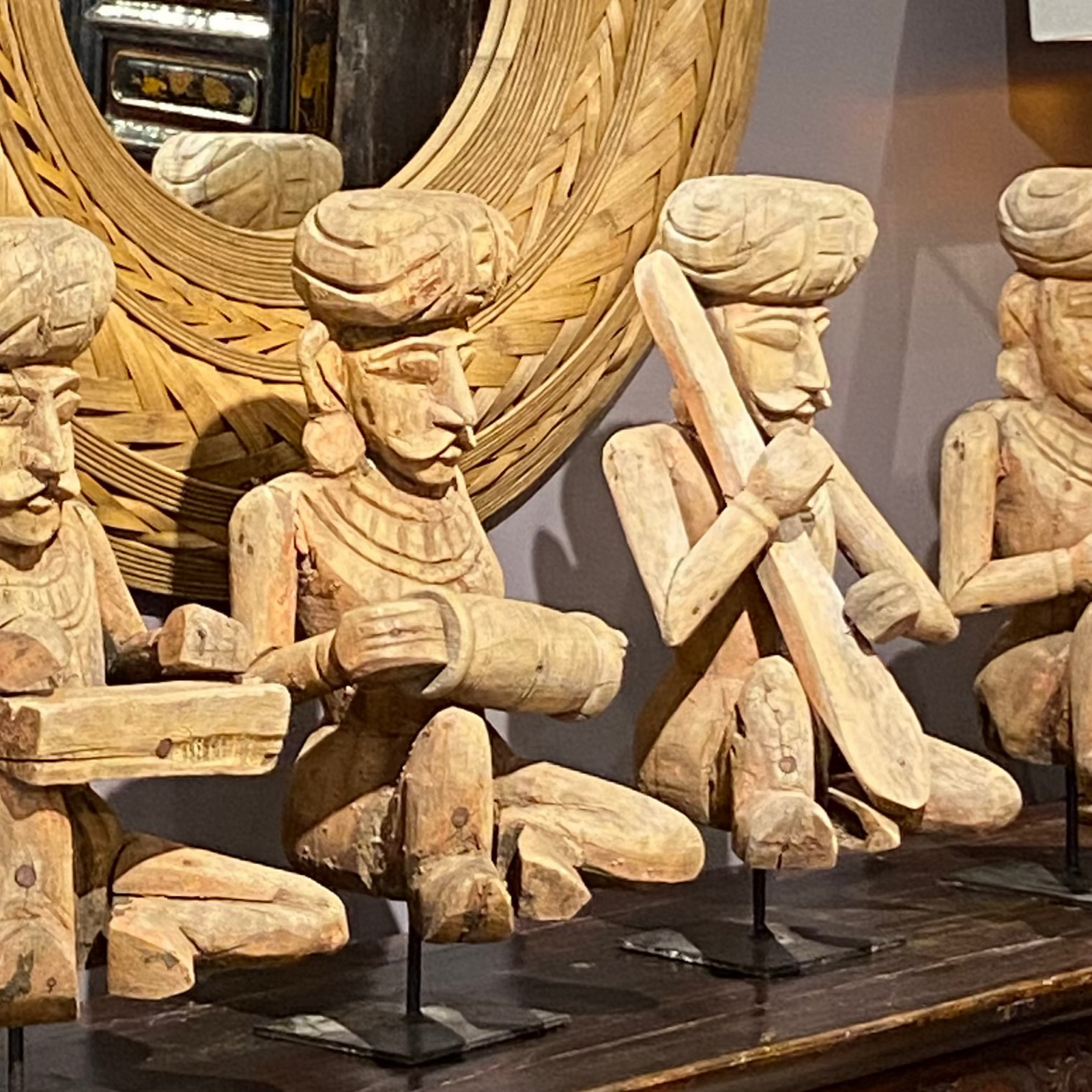 Set of 4 Wooden Musicians Decorative Accessories BARNBURY