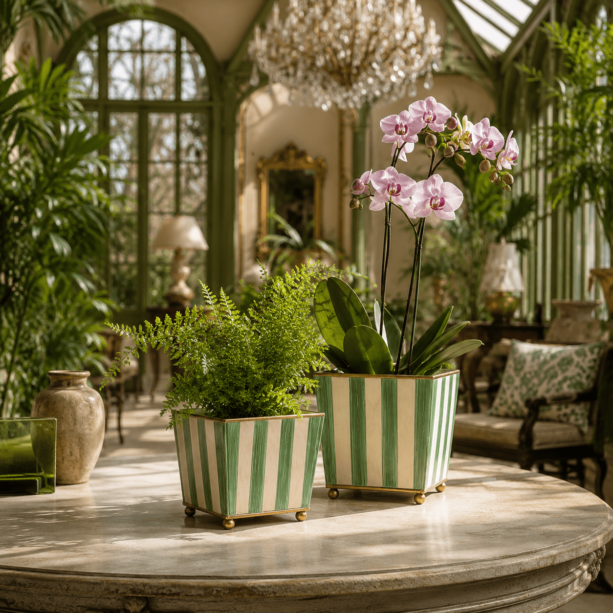 Small Green Ascot Metal Planter - BARNBURY