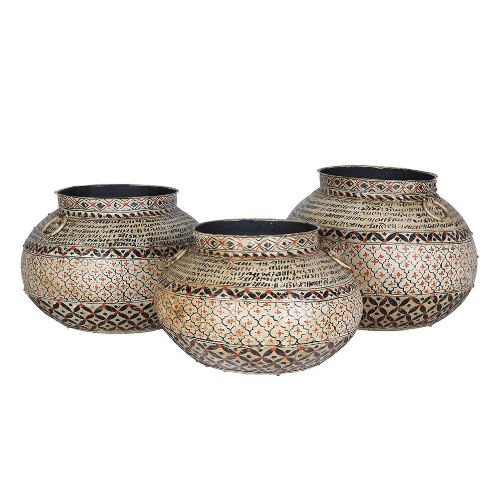 Small Hand Painted Indian Matka - BARNBURY