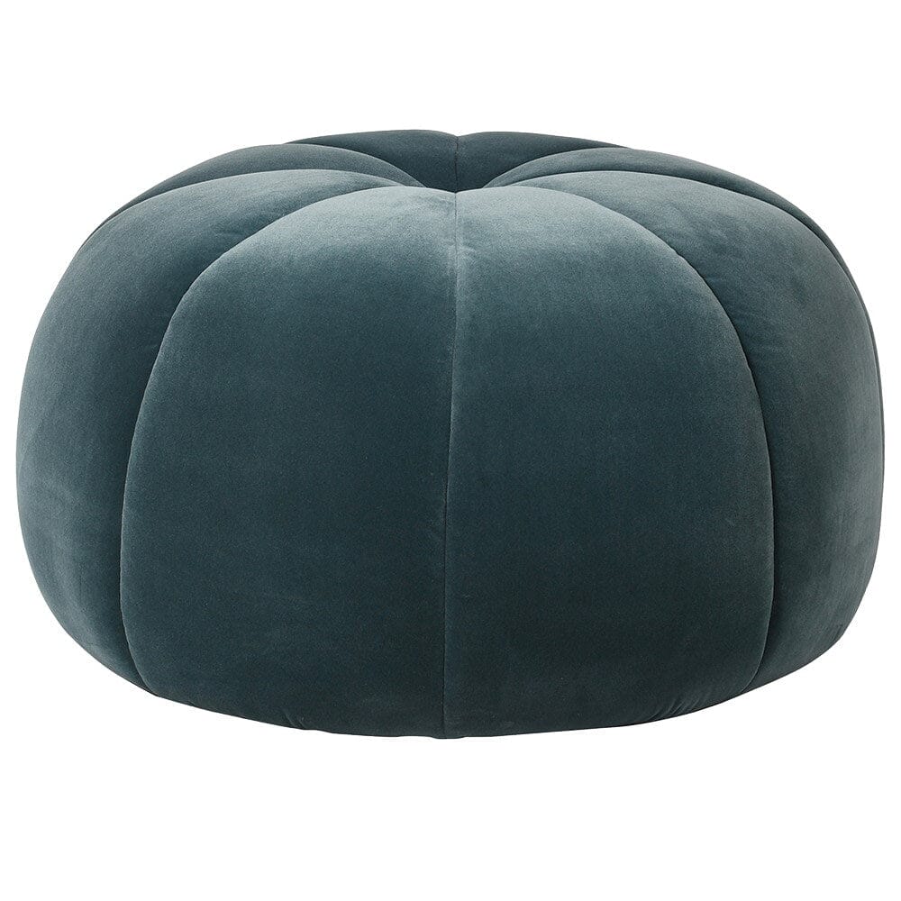 Soho Teal Velvet Ottoman Footstool BARNBURY