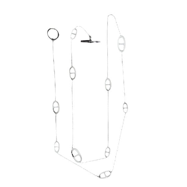 Sterling Silver Links and T - Bar Necklace - BARNBURY