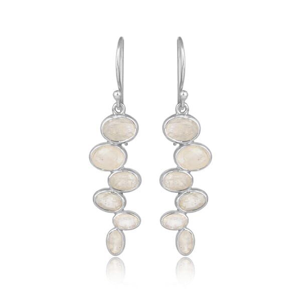 Sterling Silver Rainbow Moonstone Earrings - BARNBURY