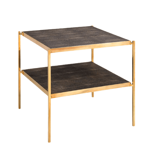 Vaughan Eccleston Brass & Shagreen Table - BARNBURY