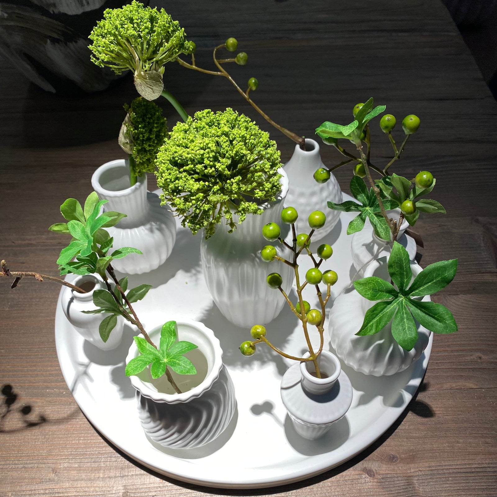 White Ceramic Multi Stem Vase Bowls and Vases Barnbury