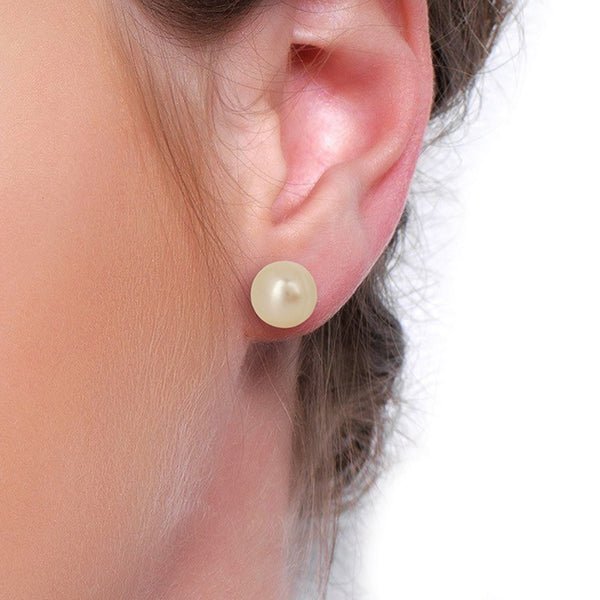18ct Gold Plated Double Pearl Stud Earrings - BARNBURY