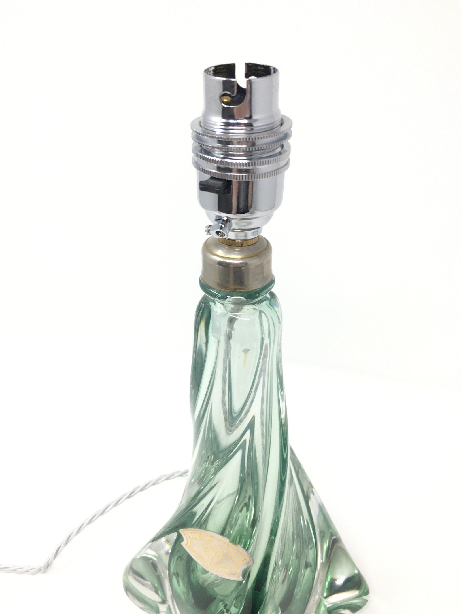 1950's Val St Lambert Crystal Lamp Table Lamp Val Saint Lambert