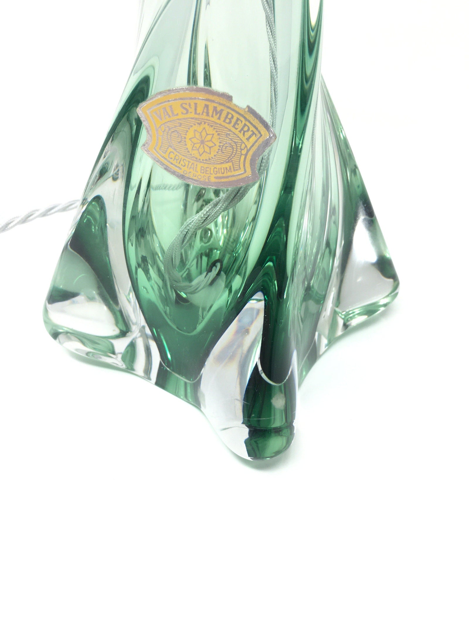 1950's Val St Lambert Crystal Lamp Table Lamp Val Saint Lambert