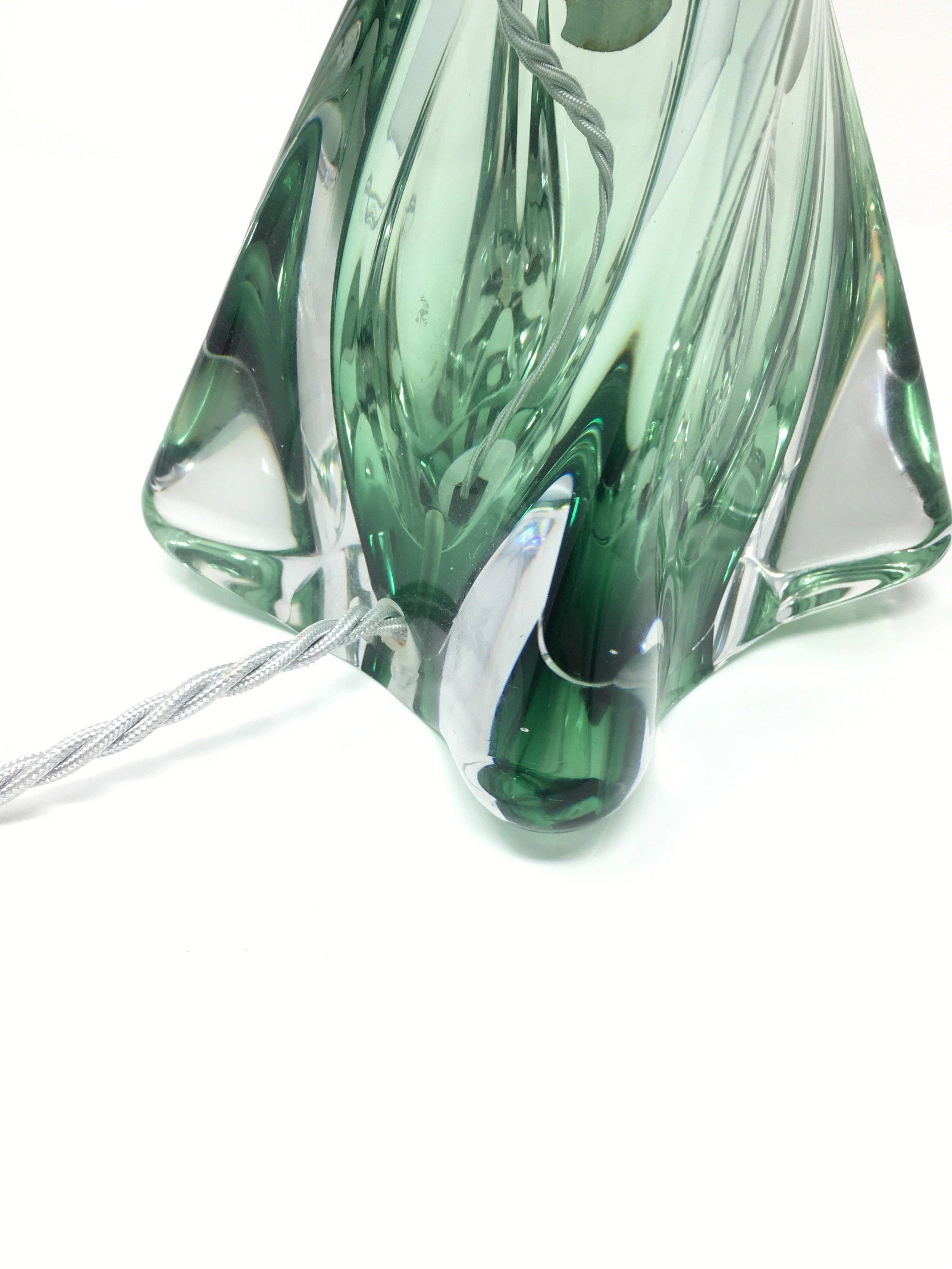 1950's Val St Lambert Crystal Lamp Table Lamp Val Saint Lambert