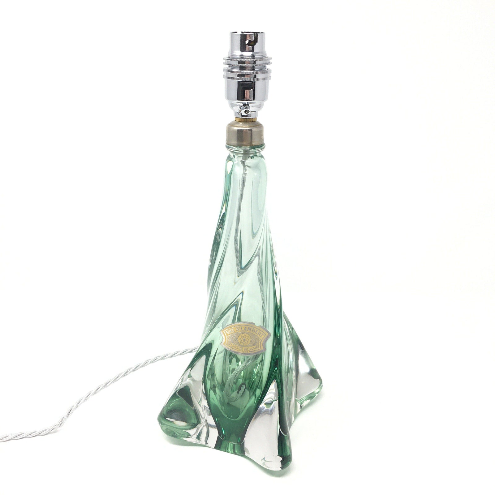 1950's Val St Lambert Crystal Lamp Table Lamp Val Saint Lambert