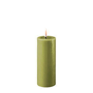 Olive Green Wax LED Battery Candles
