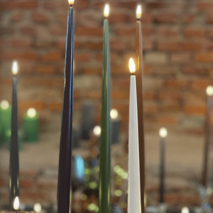 2 Wax LED Tapered Candles - Various Colours
