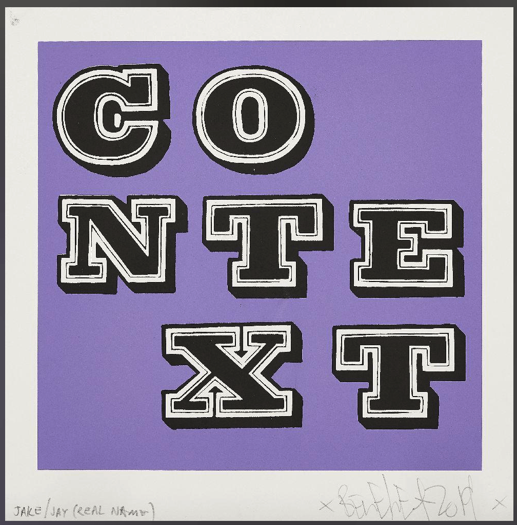 Ben Eine - Context (Red, Purple, Green, Yellow). Screenprint Barnbury