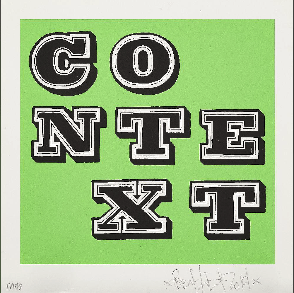 Ben Eine - Context (Red, Purple, Green, Yellow). Screenprint Barnbury