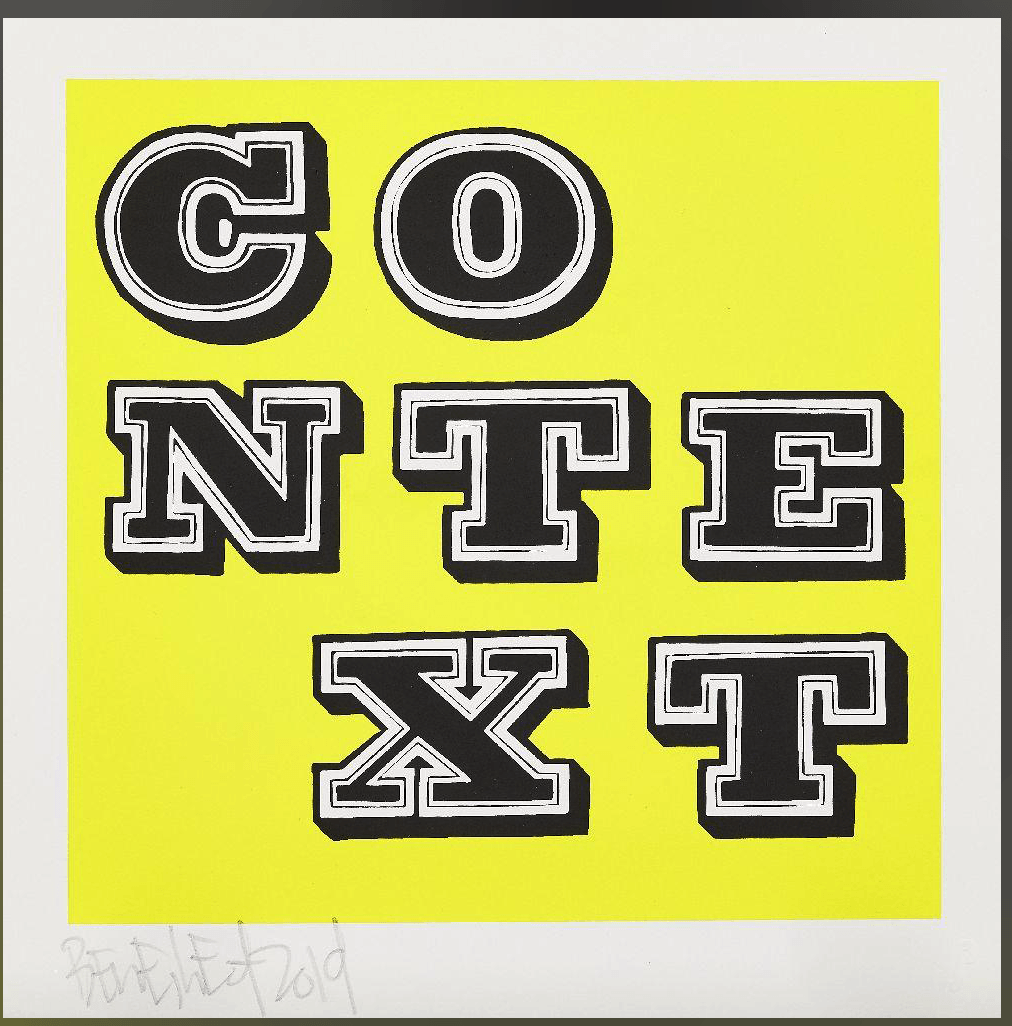 Ben Eine - Context (Red, Purple, Green, Yellow). Screenprint Barnbury