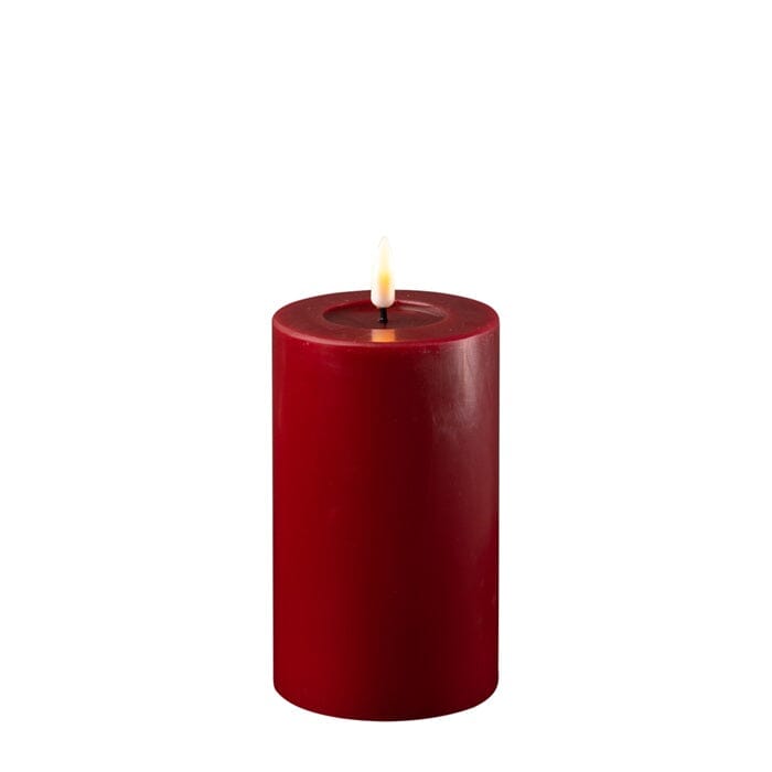 Bordeaux Wax LED Battery Candles Flameless Candles Barnbury 7.5cm x 12.5cm