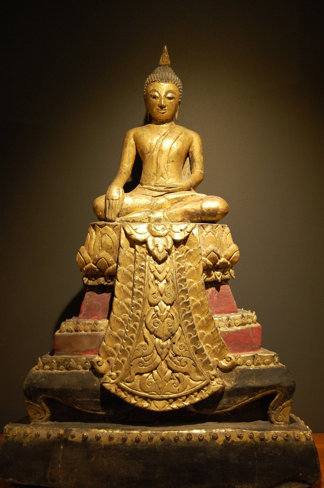 Early C20th Birman Style Burmese Wooden Buddha - BARNBURY