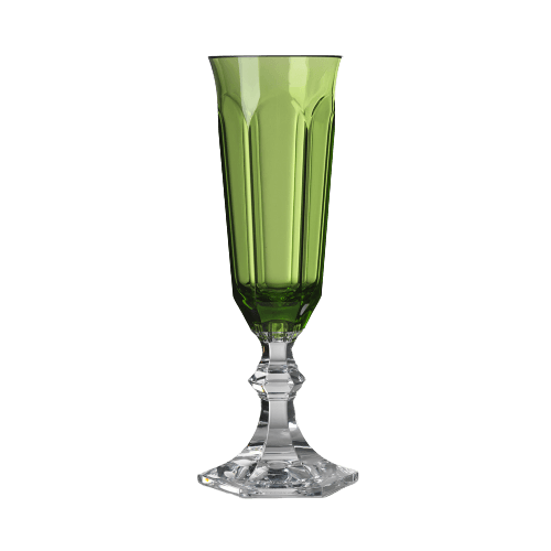 Mario Luca Giusti Dolce Vita Flute - Green Synthetic Crystal Glass Mario Luca Giusti