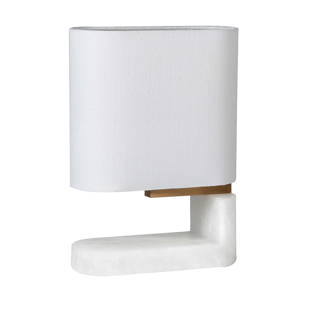 White Marble Ebury Lamp with Shade - BARNBURY