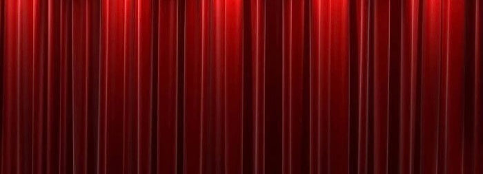 red velvet curtains showing the Barnbury Sale.