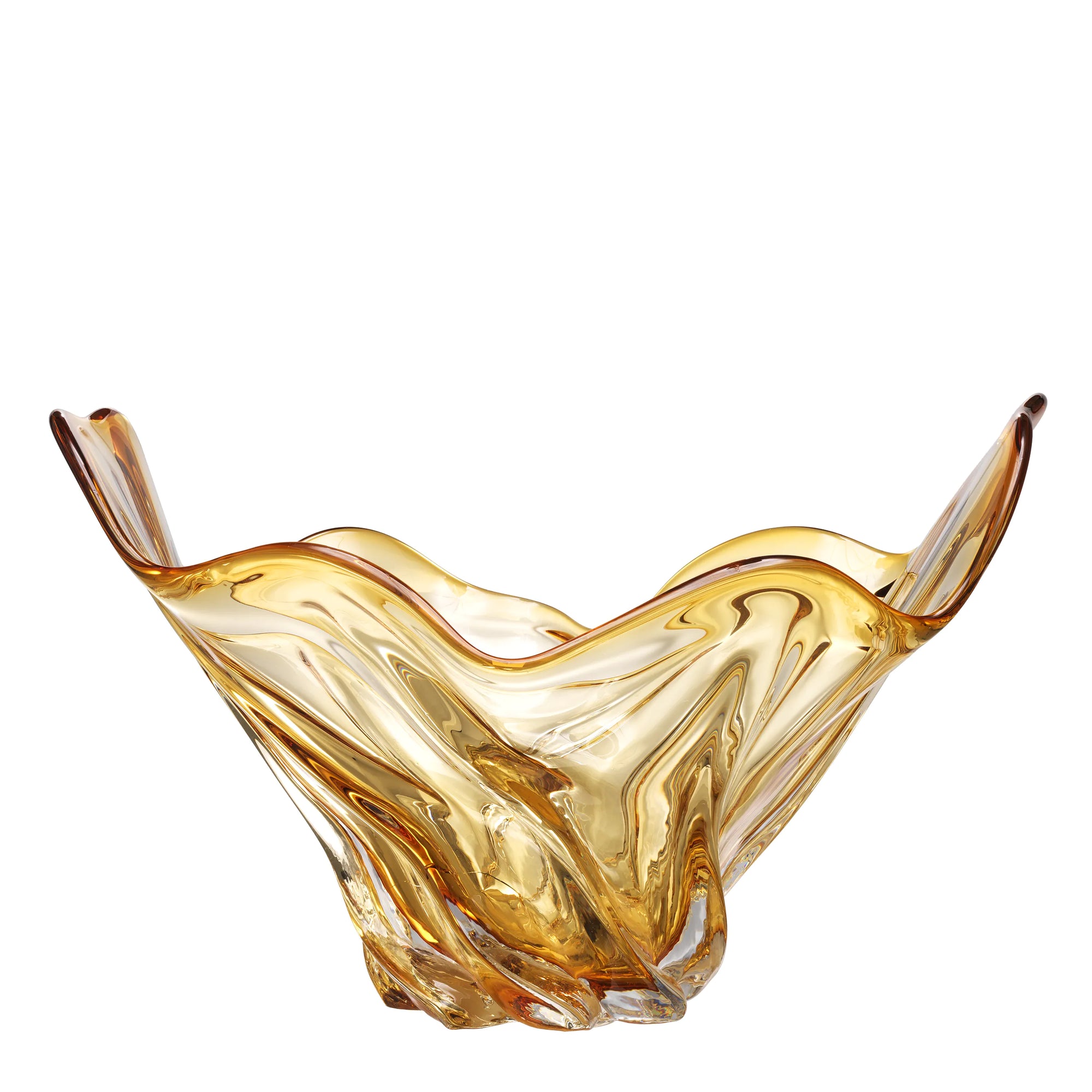 Hand Blown Amber Ace Bowl
