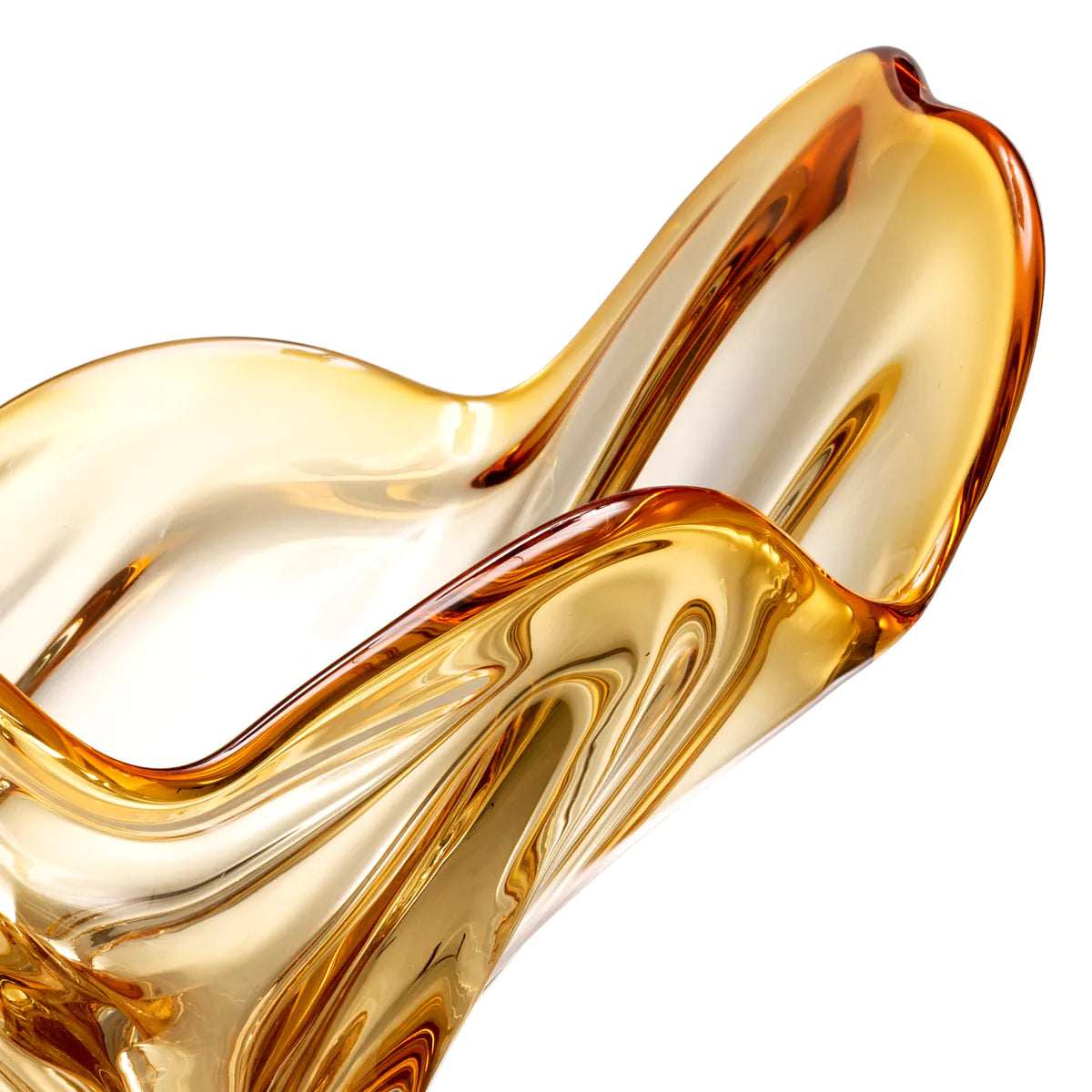 Hand Blown Amber Ace Bowl