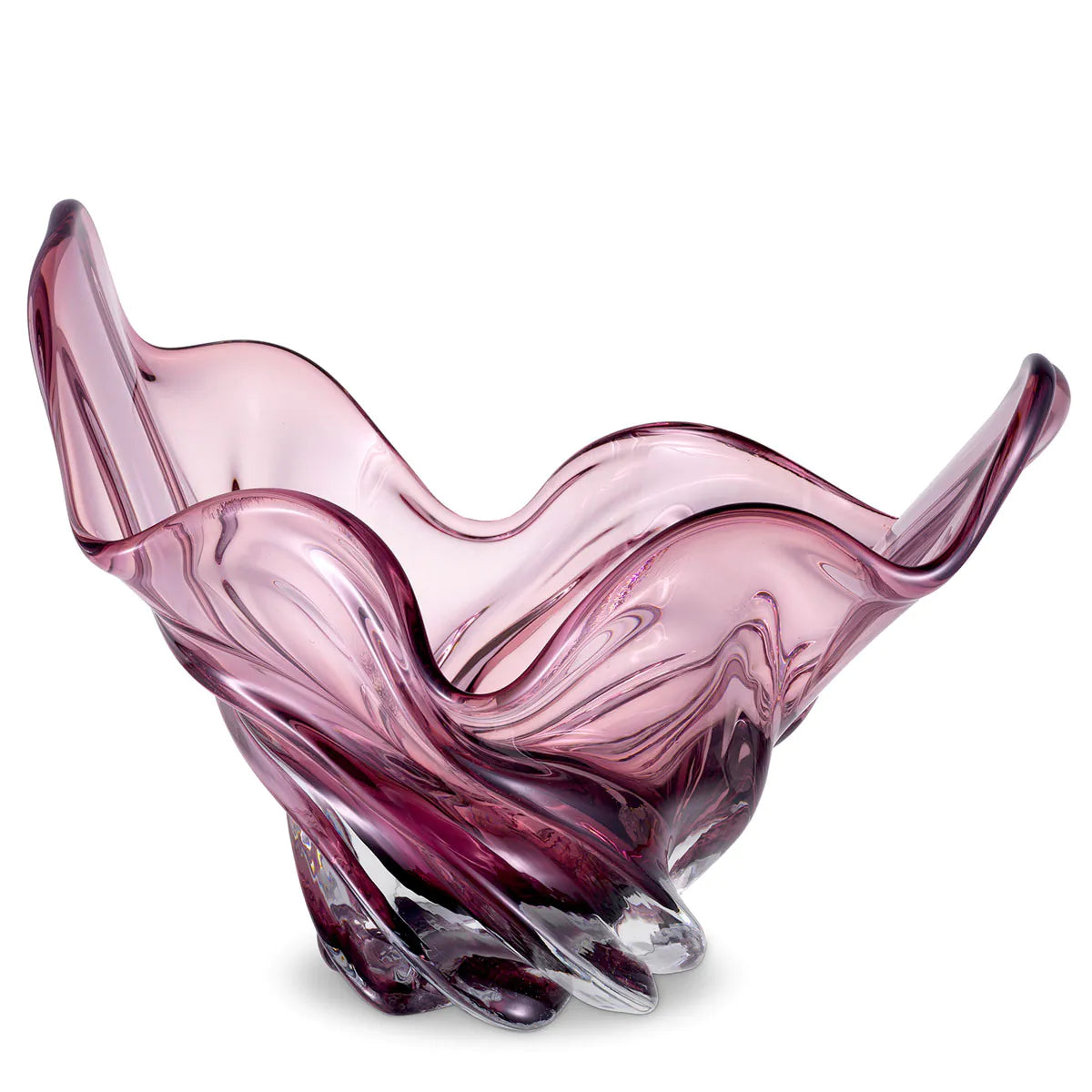 Hand Blown Pink Ace Bowl