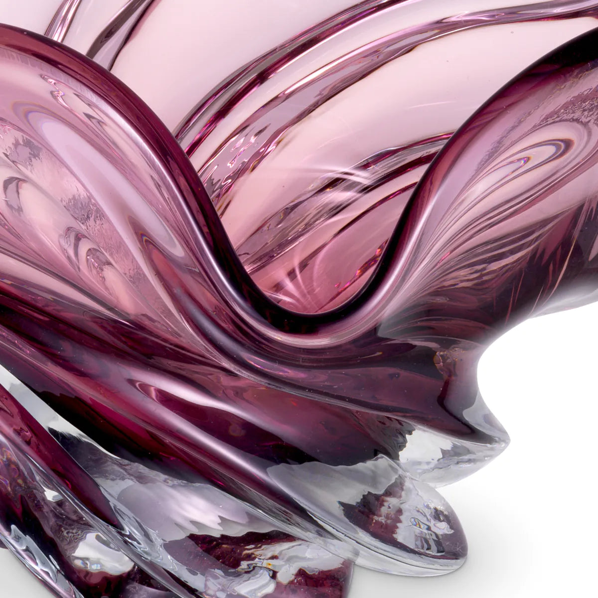 Hand Blown Pink Ace Bowl