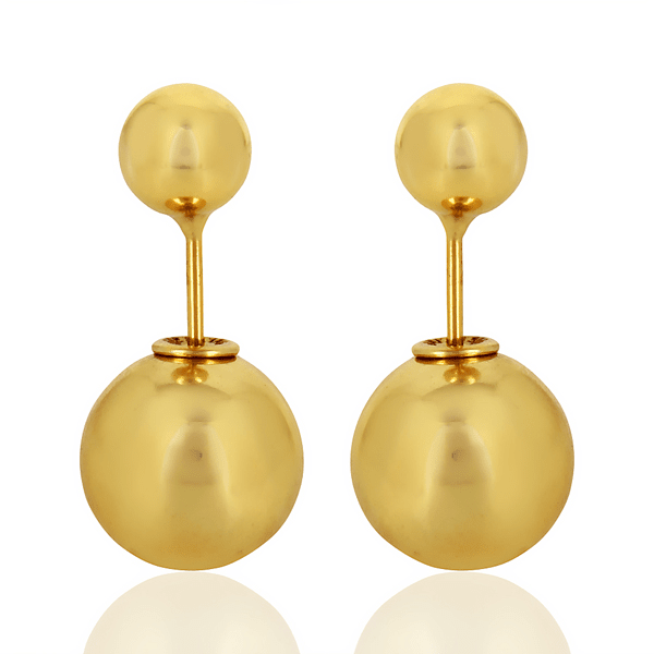 18ct Gold Plated Double Ball Stud Earrings Earrings Barnbury 