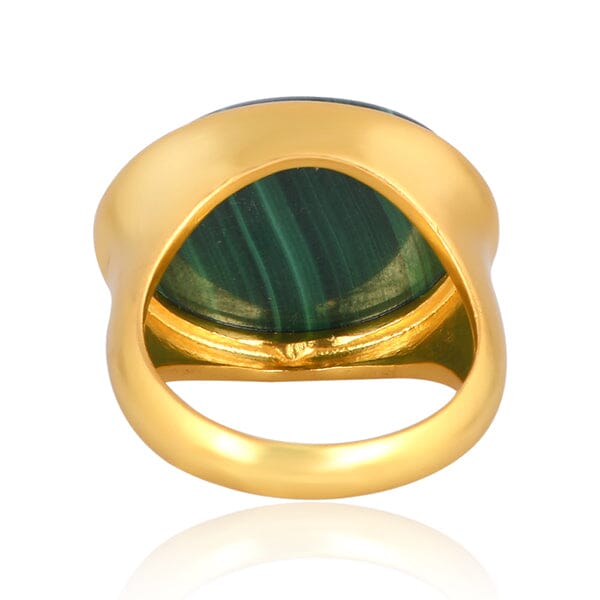18ct Gold Vermeil Malachite Ring - BARNBURY