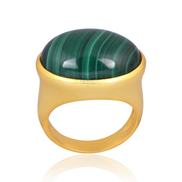 18ct Gold Vermeil Malachite Ring - BARNBURY