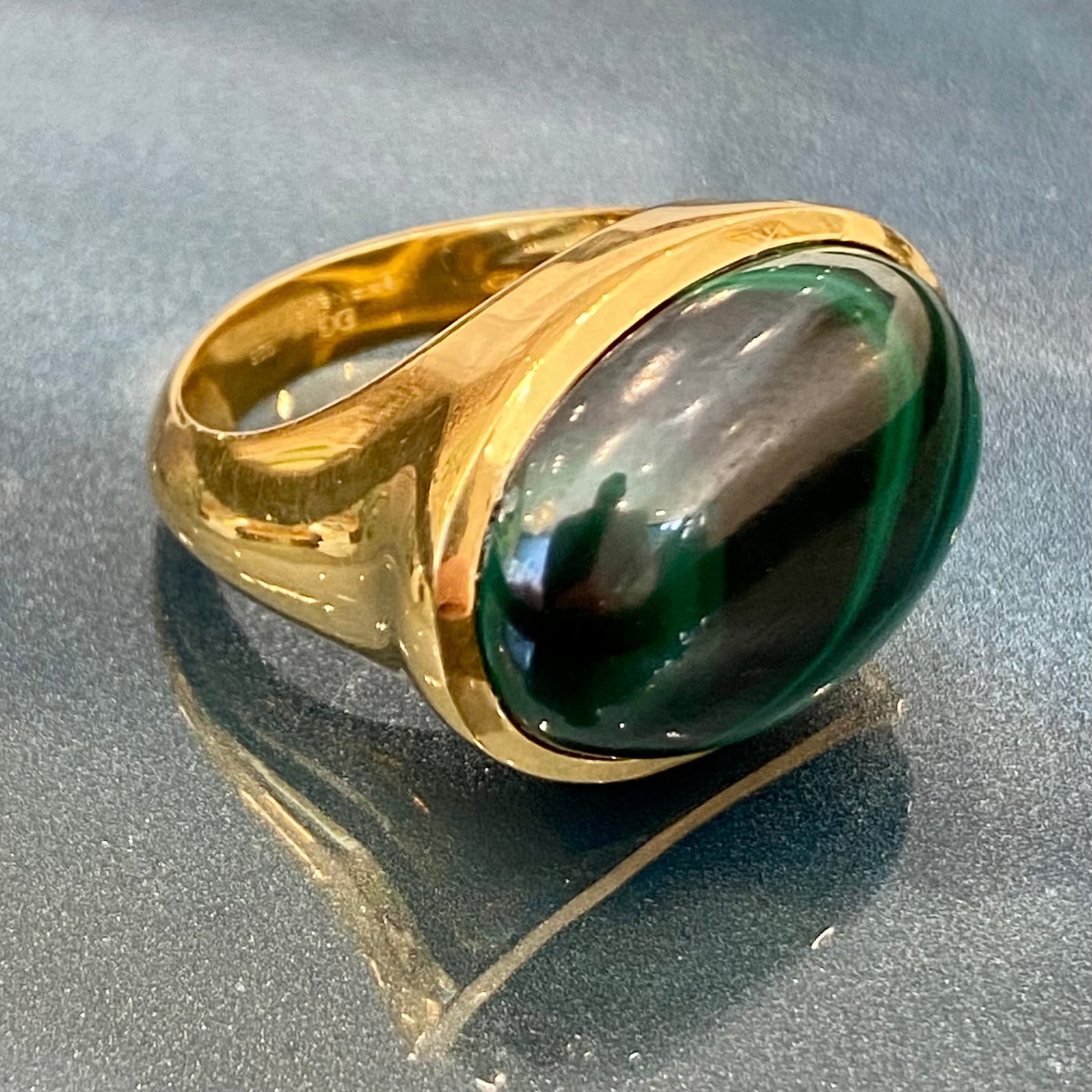 18ct Gold Vermeil Malachite Ring Ring Barnbury 
